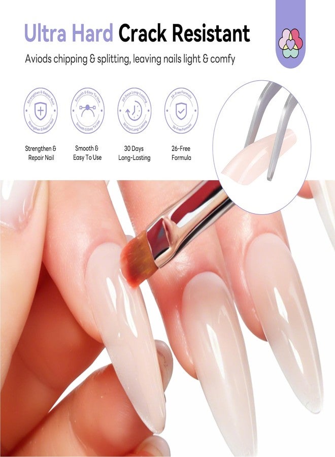 SAVILAND Extend Hard Gel for Nails: 120 g Large Capacity Builder Nail Gel Ultra Hard Sheer Nude 5-IN-1 Multifunctional Gel Nail Builder Base Strengthen Apex 30-Day Salon - Image 2